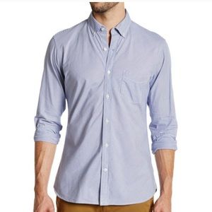 Lands End Summer Blue White Button up Shirt